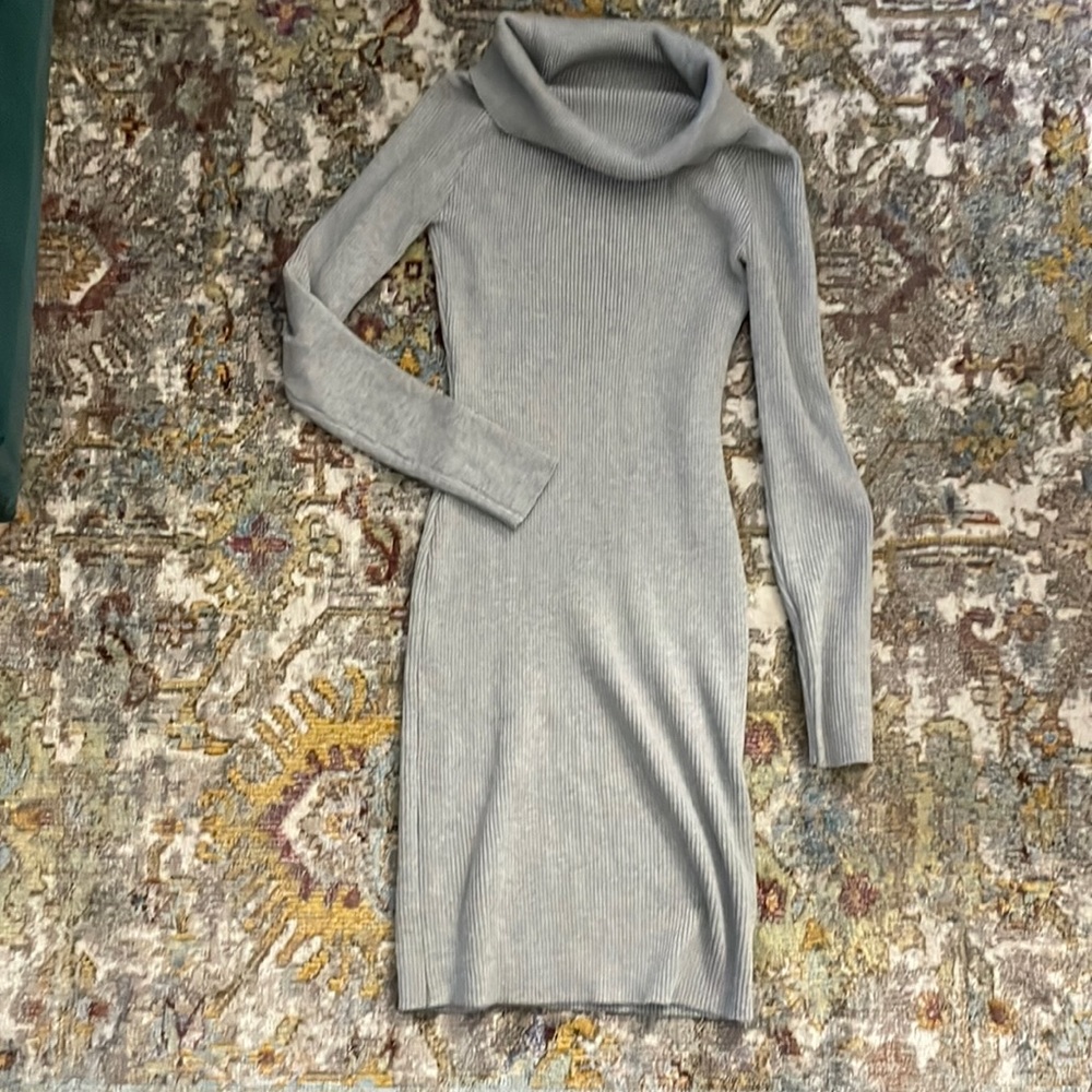 Gray lulus off the shoulder sweater dress